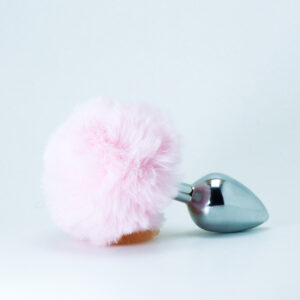 Plug anal con cola de conejo rosa